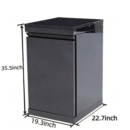 Black Single-door Storage Locker Outdoor Kitchen Islands