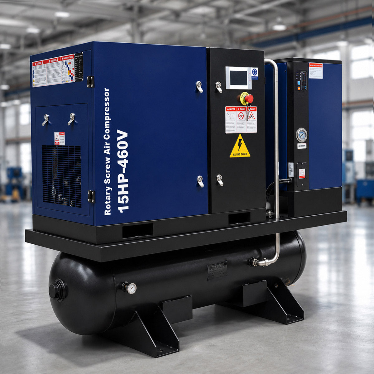 56CFM-15HP-Rotary-Screw-Air-Compressor-with-Dryer