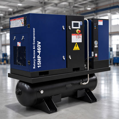 56CFM-15HP-Rotary-Screw-Air-Compressor-with-Dryer