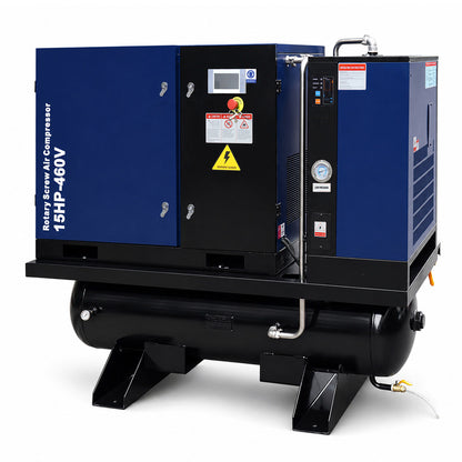 56CFM-15HP-Rotary-Screw-Air-Compressor-with-Dryer