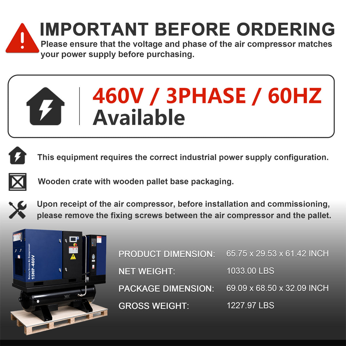 56CFM-15HP-Rotary-Screw-Air-Compressor-with-Dryer