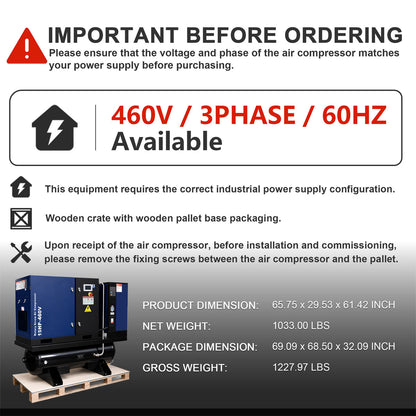 56CFM-15HP-Rotary-Screw-Air-Compressor-with-Dryer