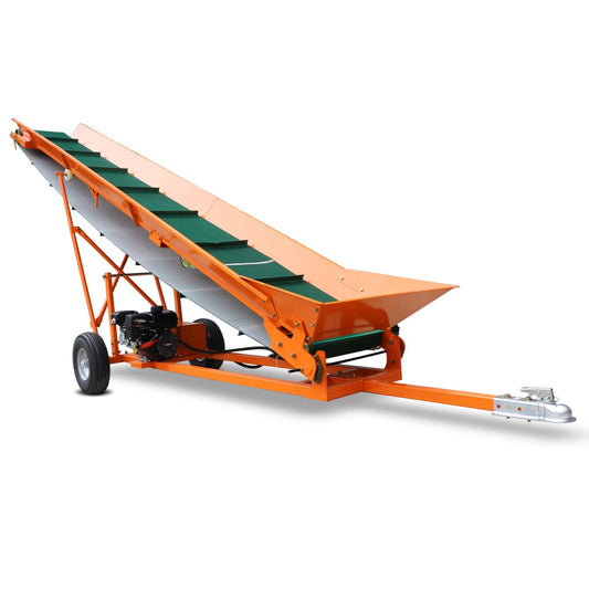6.5HP Firewood Conveyor Max. 9.8ft Lift Height with B&S Engine and 19.7" PVC Belt#color_orange