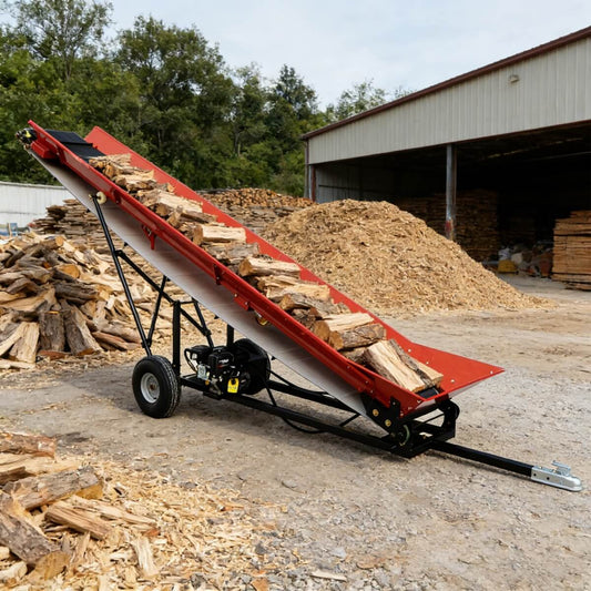 6.5HP Firewood Conveyor Max. 9.8ft Lift Height with B&S Engine and 19.5" PVC Belt