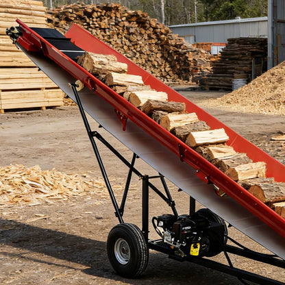 6.5HP Firewood Conveyor Max. 9.8ft Lift Height with B&S Engine and 19.5" PVC Belt