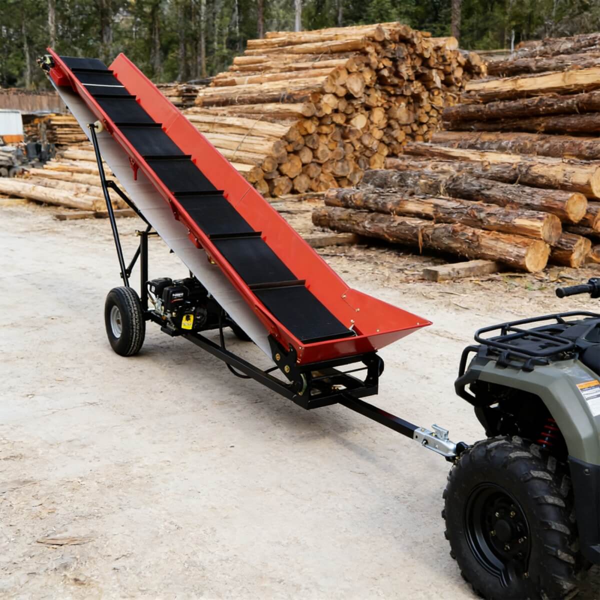 6.5HP Firewood Conveyor Max. 9.8ft Lift Height with B&S Engine and 19.5" PVC Belt