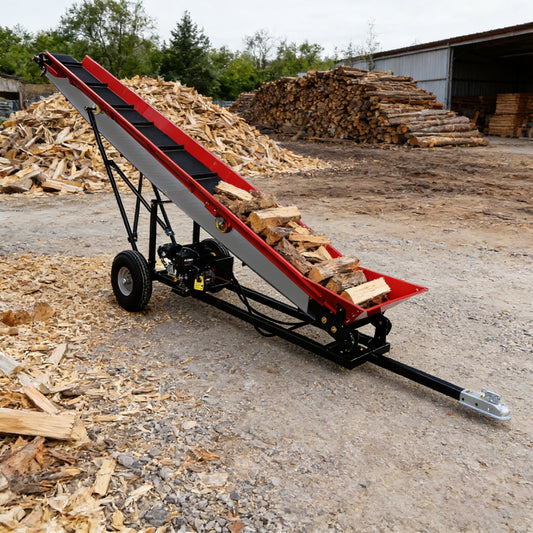 6.5HP Firewood Conveyor Max. 9.8ft Lift Height with B&S Engine and 19.7" PVC Belt#color_red
