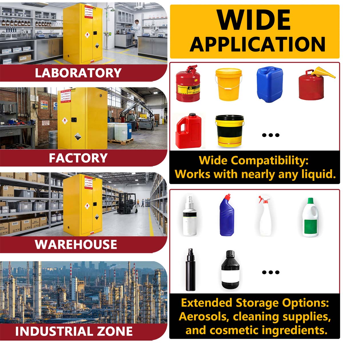 60 Gal Flammable Safety Cabinet, 34"Wx34"Dx65"H