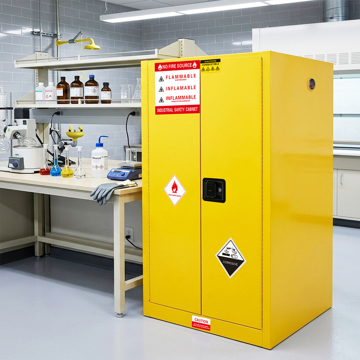 60 Gal Flammable Safety Cabinet, 34"Wx34"Dx65"H