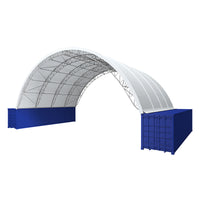 Fortified 60'x40'x22' Double Truss Container Canopy Shelter