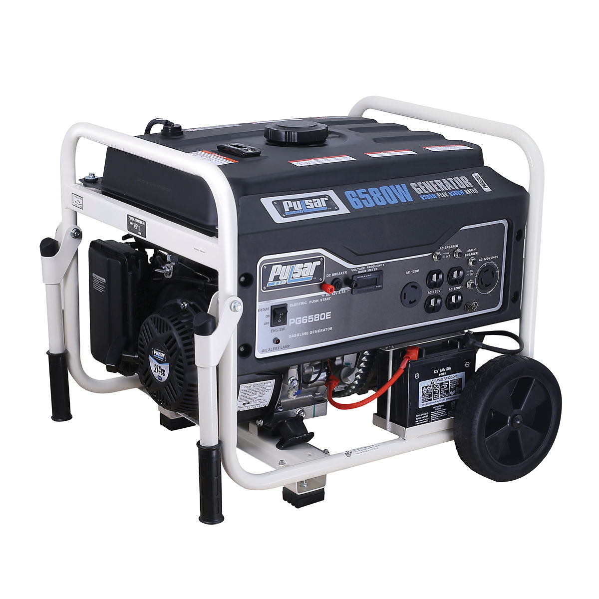 6,580W Gas Generator, 5,500W Rated, Electric Start, CARB Compliant