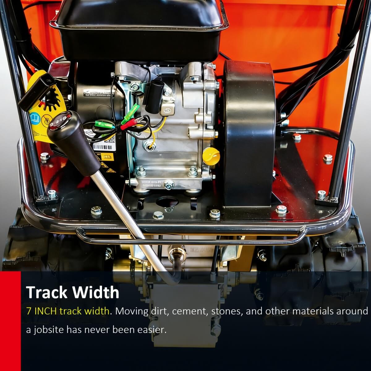 660lbs Capacity 6.5HP Gas Powered Track Barrow