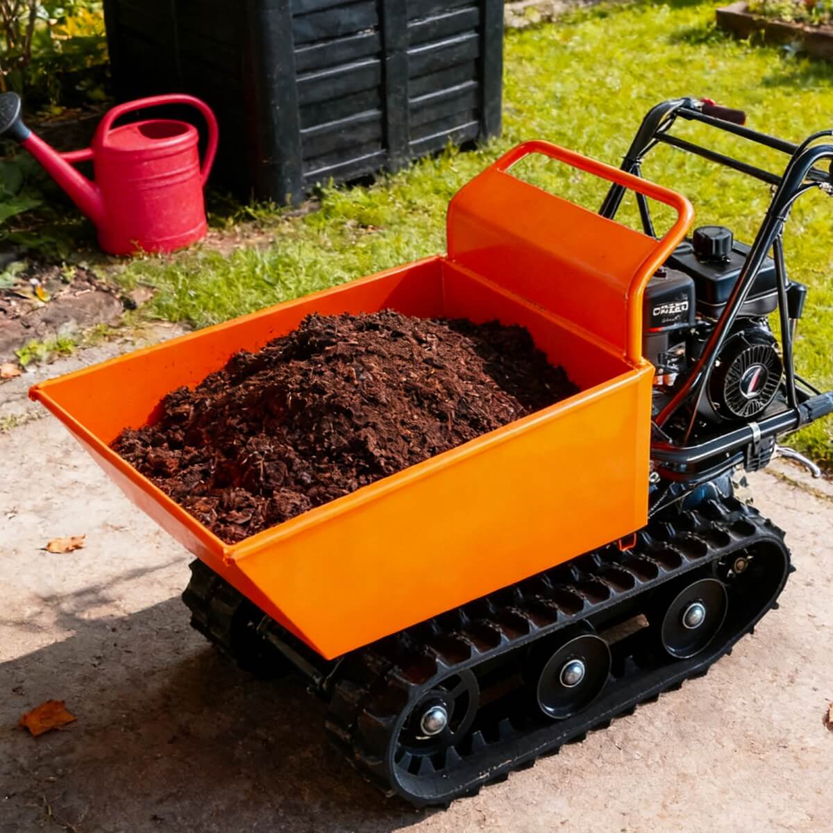 660lbs Capacity 6.5HP Gas Powered Track Barrow