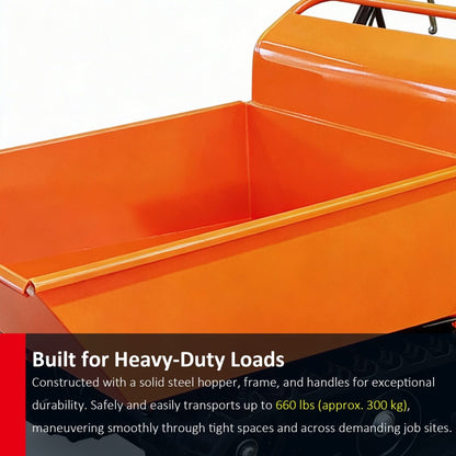 660lbs Capacity 6.5HP Gas Powered Track Barrow