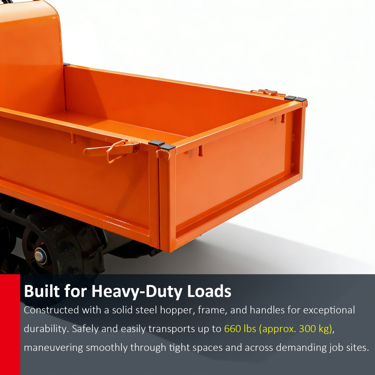 660lbs Capacity 6.5HP Gas Powered Track Mini Dumper with Convertible Sides