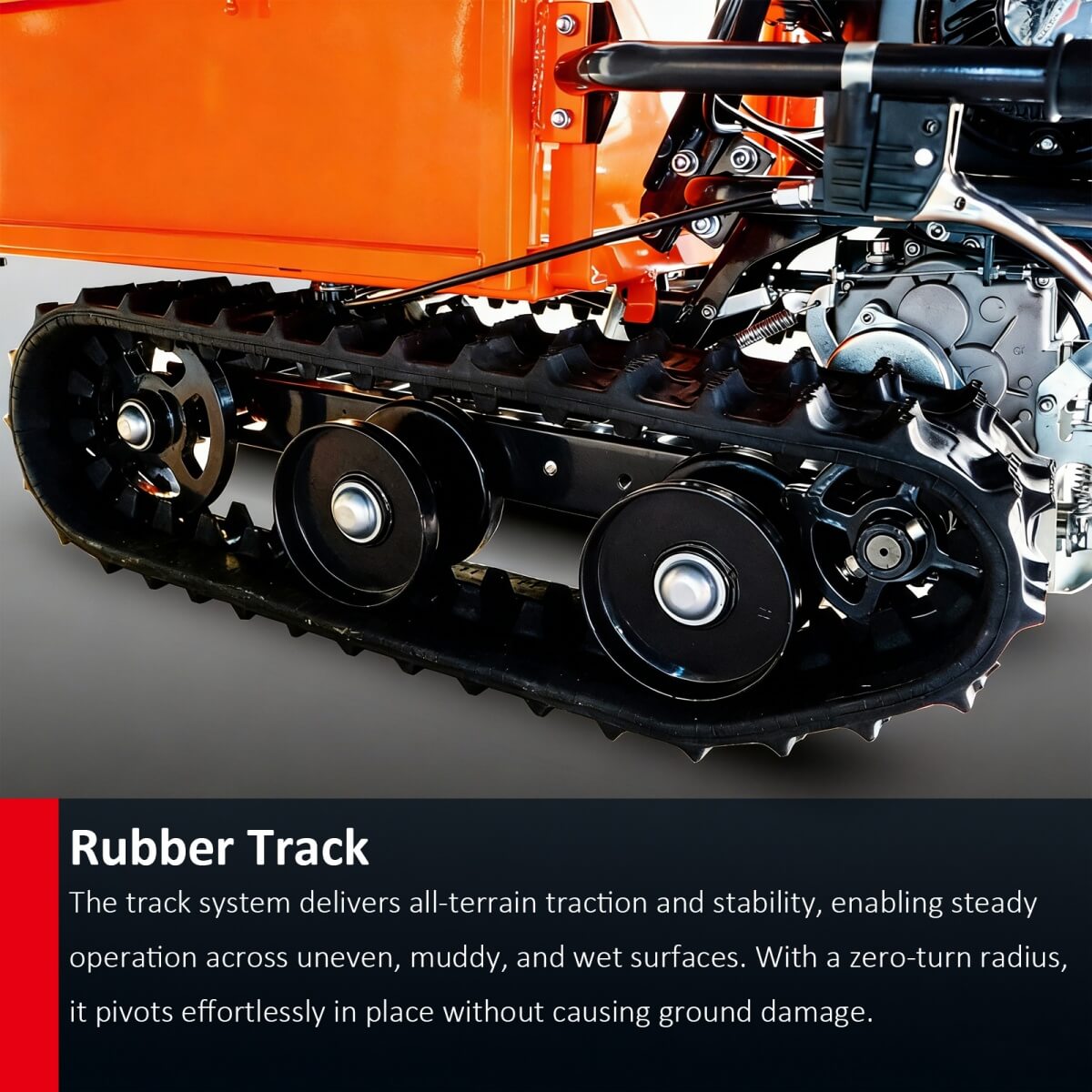 660lbs Capacity 6.5HP Gas Powered Track Mini Dumper with Convertible Sides
