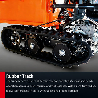 660lbs Capacity 6.5HP Gas Powered Track Mini Dumper with Convertible Sides