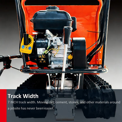 660lbs Capacity 6.5HP Gas Powered Track Mini Dumper with Convertible Sides