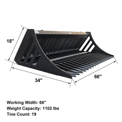66" skid steer rock bucket#size_66in