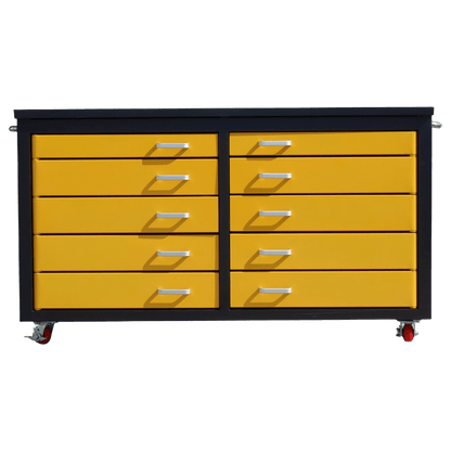 Chery Industrial 6ft Storage Cabinet with Workbench (10 Drawers)