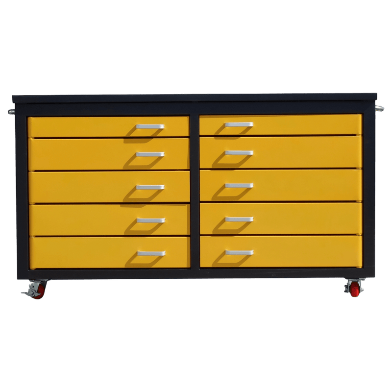 Chery Industrial 6ft Storage Cabinet with Workbench (10 Drawers)