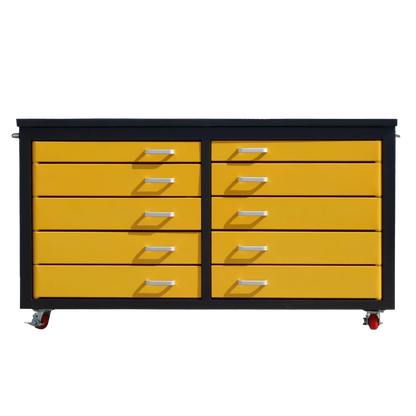 Chery Industrial 6ft Storage Cabinet with Workbench (10 Drawers)