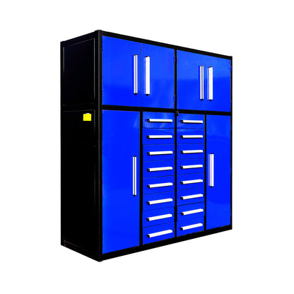 7ft Garage Storage Cabinet with 16 Drawers#color_blue