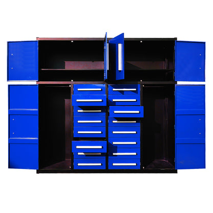 7ft Garage Storage Cabinet with 16 Drawers#color_blue