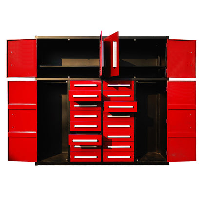 7ft Garage Storage Cabinet with 16 Drawers#color_red