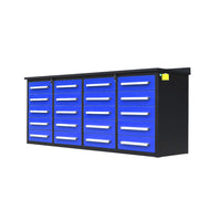 7ft Heavy Duty Garage Workbench Cabinet with 20 Drawers#color_blue