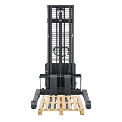 Semi-Electric Straddle Stacker | 3300 lbs. Capacity | 118" Lift Height | TX Self-Pickup