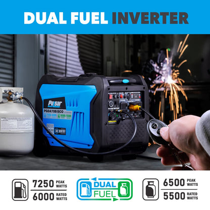 7250 Watt Dual-Fuel Inverter Generator with CO Sentry
