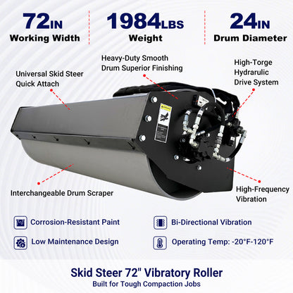 72" vibratory roller