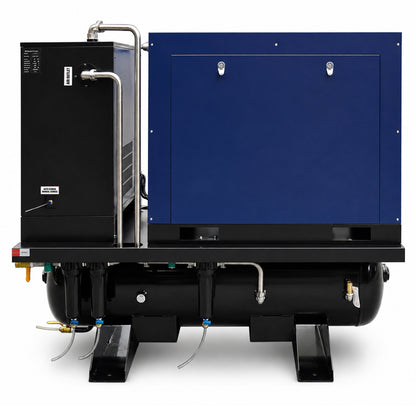 74CFM 20HP Combined Rotary Screw Air Compressor with Dryer & 68.7-Gal ASME Tank | 125PSI, 460V 3PHASE 60HZ