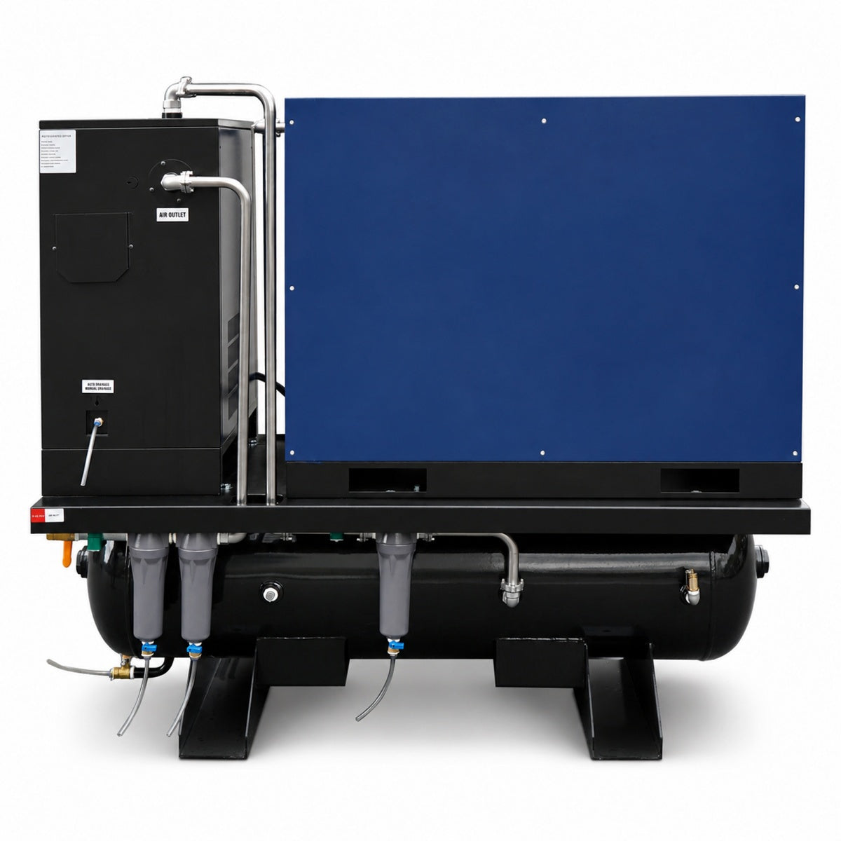 74CFM 20HP Rotary Screw Air Compressor with Air Dryer & ASME Tank | 125 PSI 230V 3-Phase