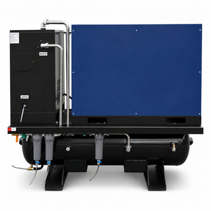 74CFM 20HP Rotary Screw Air Compressor with Air Dryer & ASME Tank | 125 PSI 230V 3-Phase