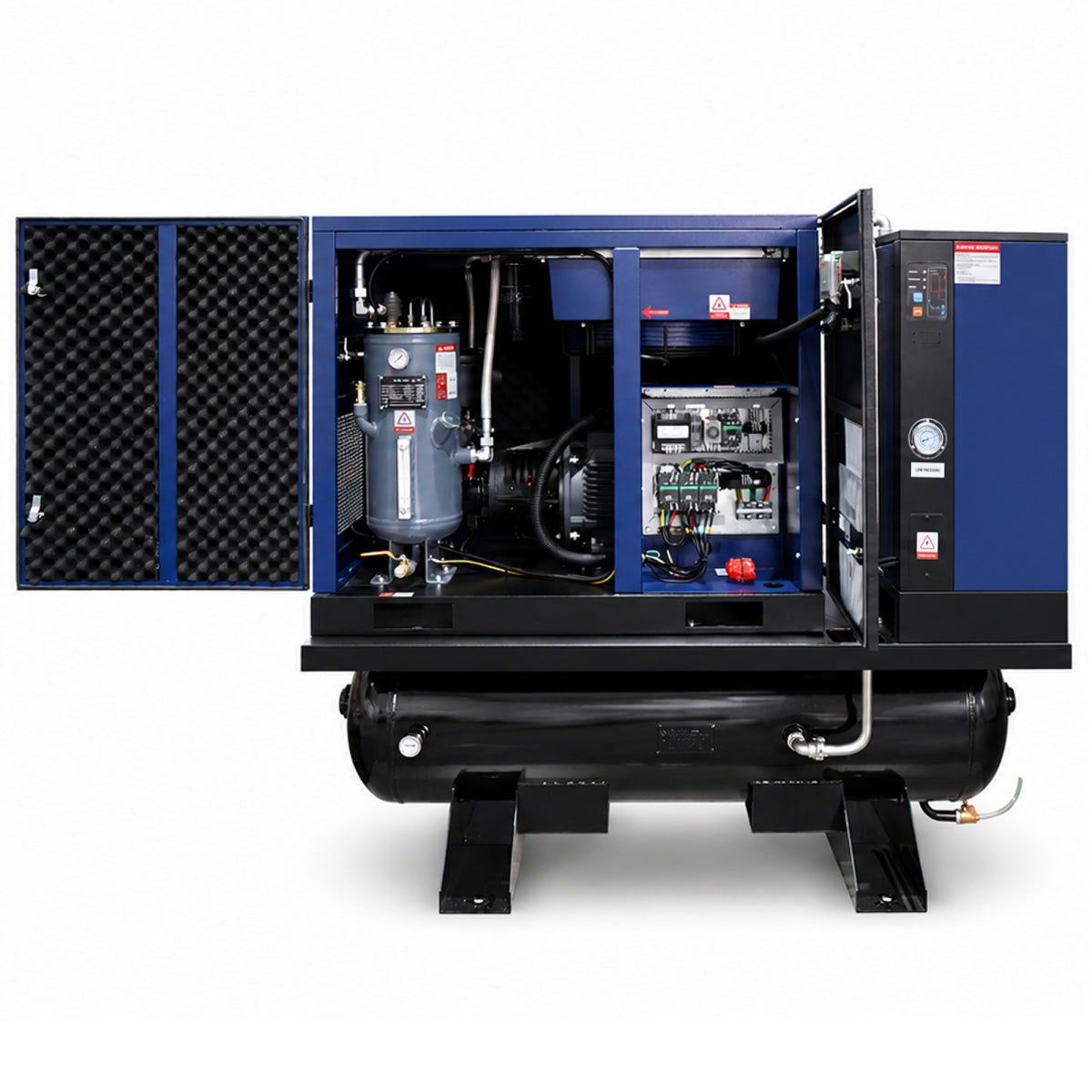 74CFM 20HP Rotary Screw Air Compressor with Air Dryer & ASME Tank | 125 PSI 230V 3-Phase