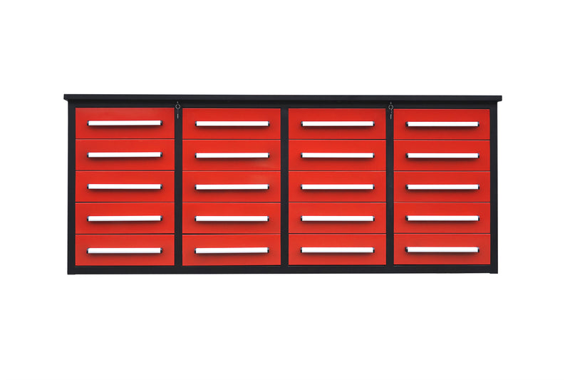 7ft Garage Storage Cabinets with Workbench_20Drawers_