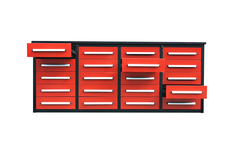 7ft Garage Storage Cabinets with Workbench_20Drawers_