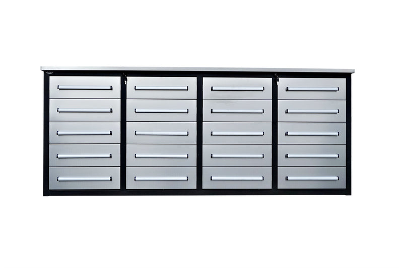 7ft Garage Storage Cabinets with Workbench_20Drawers_