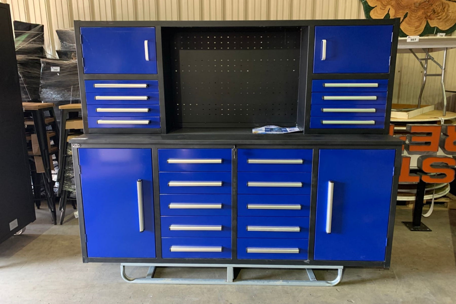 7' Garage Storage with Workbench (18 Drawers & 4 & Pe