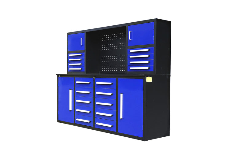 7' Garage Storage Cabinet with Workbench 18 Drawers