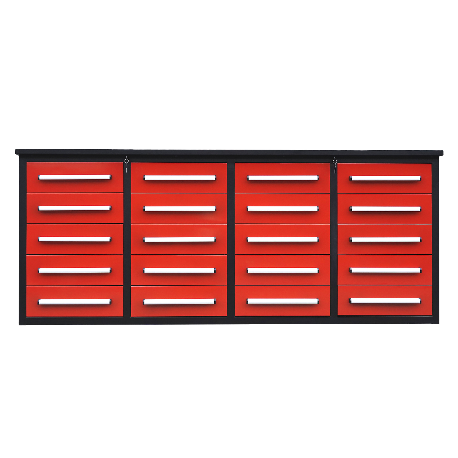 7' Garage Storage Cabinets with Workbench (20 Drawers)