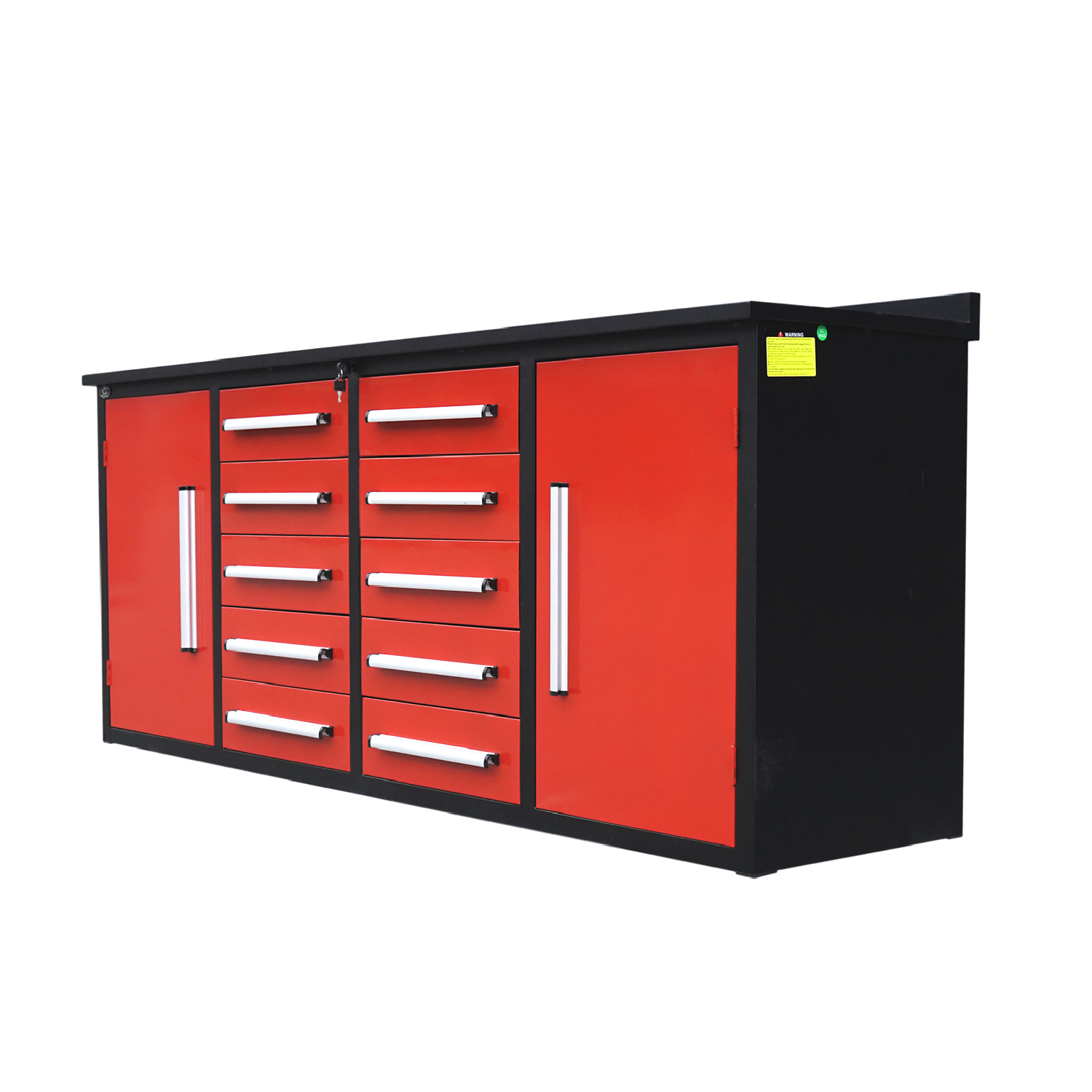 [AS-IS] 7ft Storage Cabinets with Workbench (10 Drawers & 2 Cabinets)