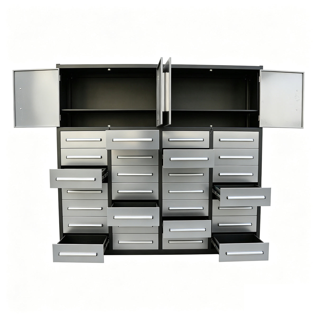7ft-28-drawers-Silver-Workbench