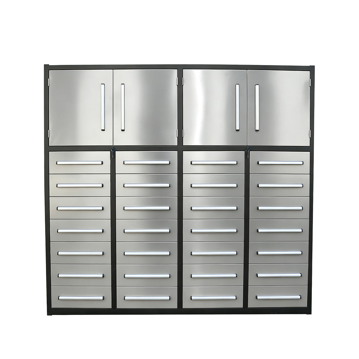 7ft-28-drawers-Silver-Workbench