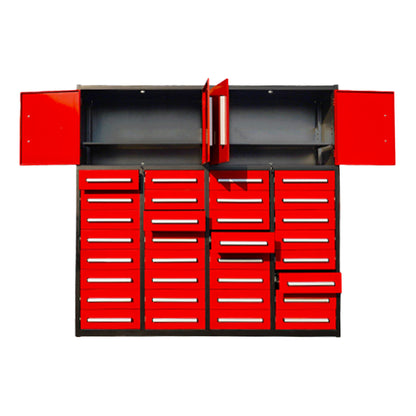 7ft Garage Storage Cabinet (32 Drawers & 2 Cabinets)#color_red