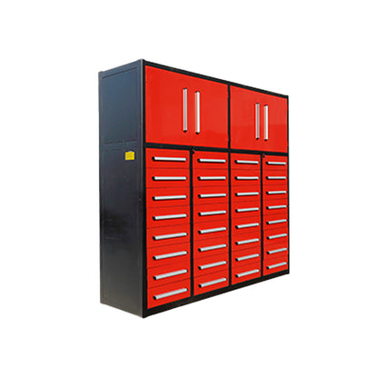 7ft Garage Storage Cabinet (32 Drawers & 2 Cabinets)#color_red