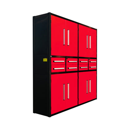 7ft Garage Storage Cabinet (8 Drawers & 8 Cabinets)#color_red