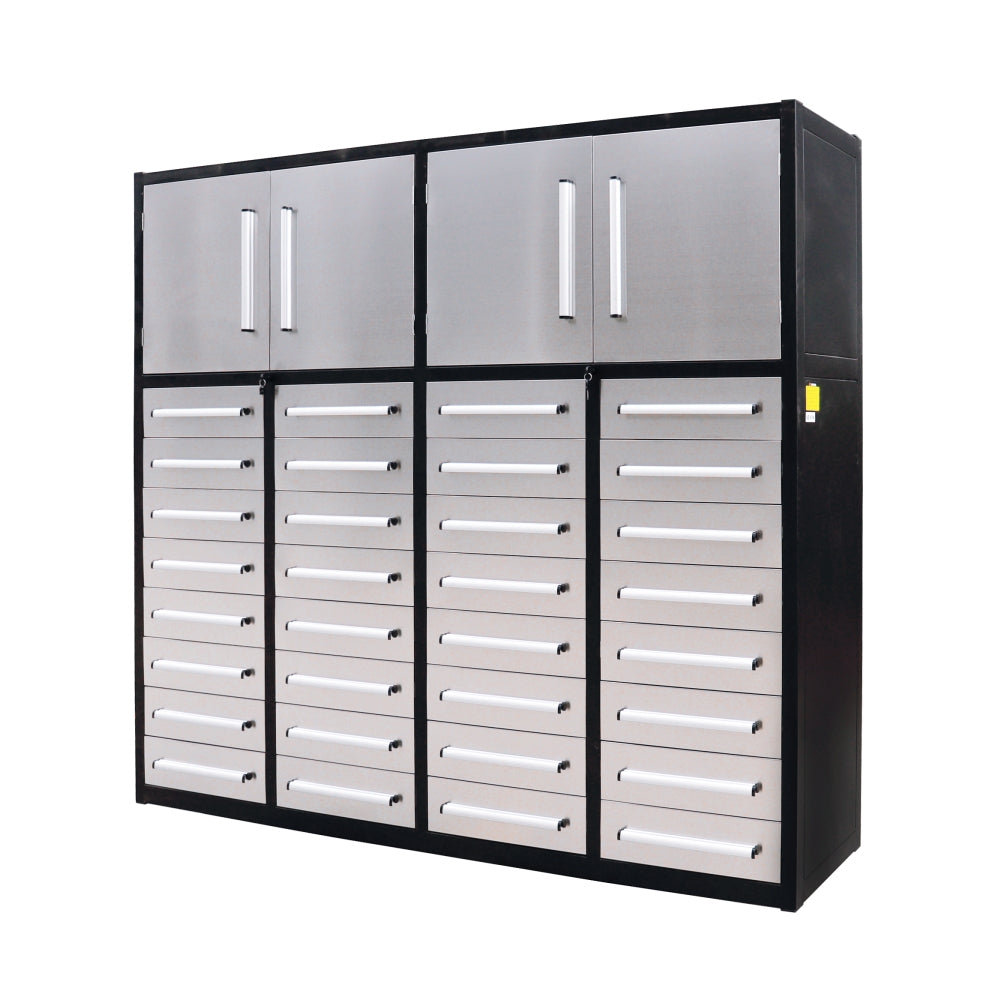 Large storage cabinet with multiple compartments on a white background#color_silver